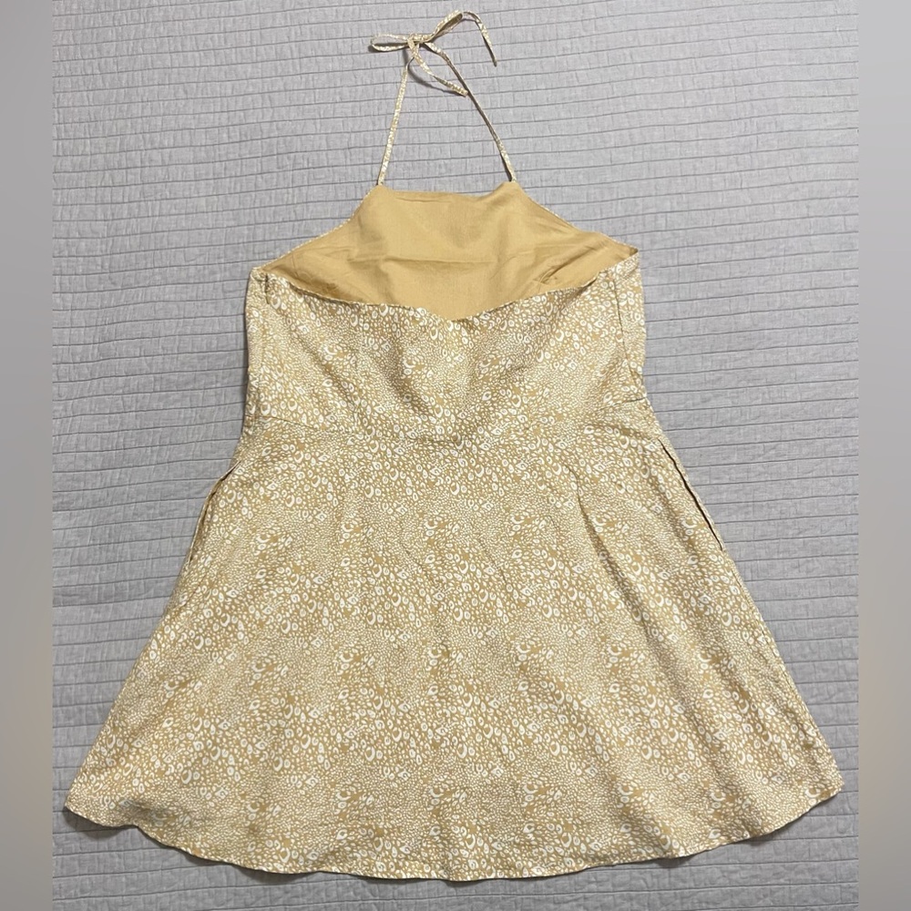 Gap Natural Cheetah Print Halter Neck Mini Dress Size 18 - Picture 9 of 11